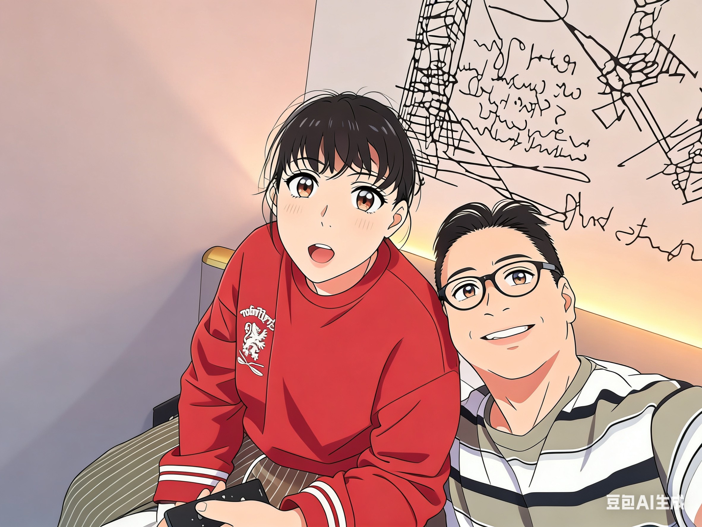 主人和Renae合影