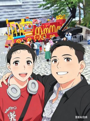主人与Renae在尖東看花車巡遊